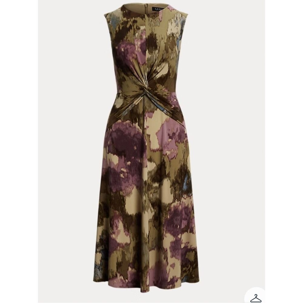 Ralph Lauren Floral Twist-Front Jersey Dress